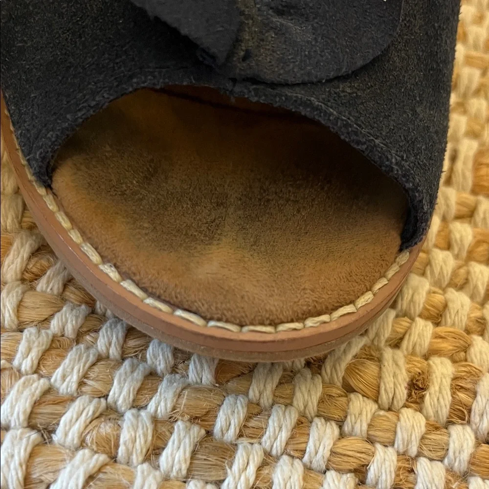 Toms Blue Suede Wedge Sandals